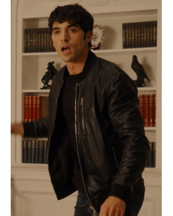 Red, White & Royal Blue Taylor Zakhar Perez Leather Jacket