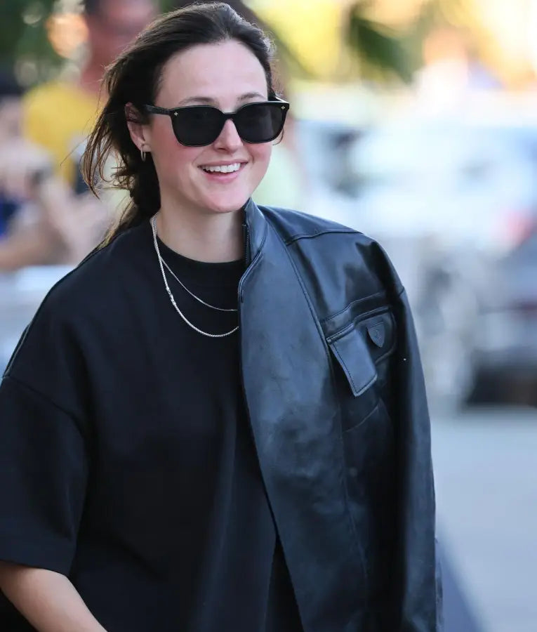 Renate Reinsve 73rd San Sebastian International Film Festival Leather Jacket