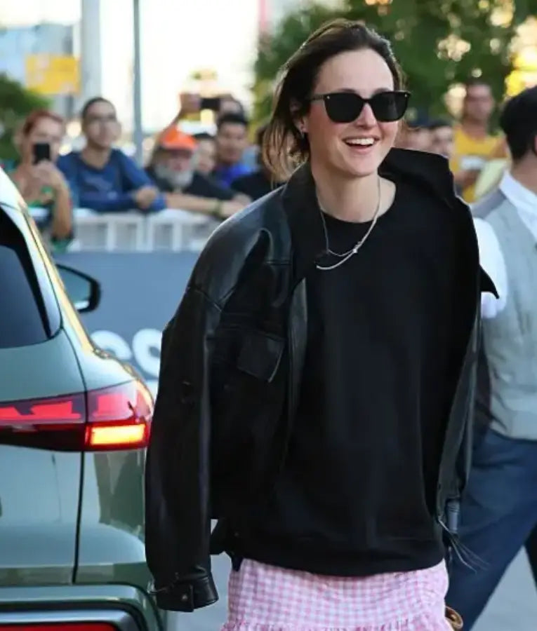 Renate Reinsve 73rd San Sebastian International Film Festival Leather Jacket
