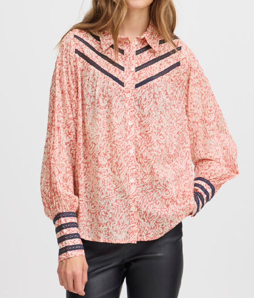 Ghosts US S04 Rose McIver Flower Paisley Print Shirt