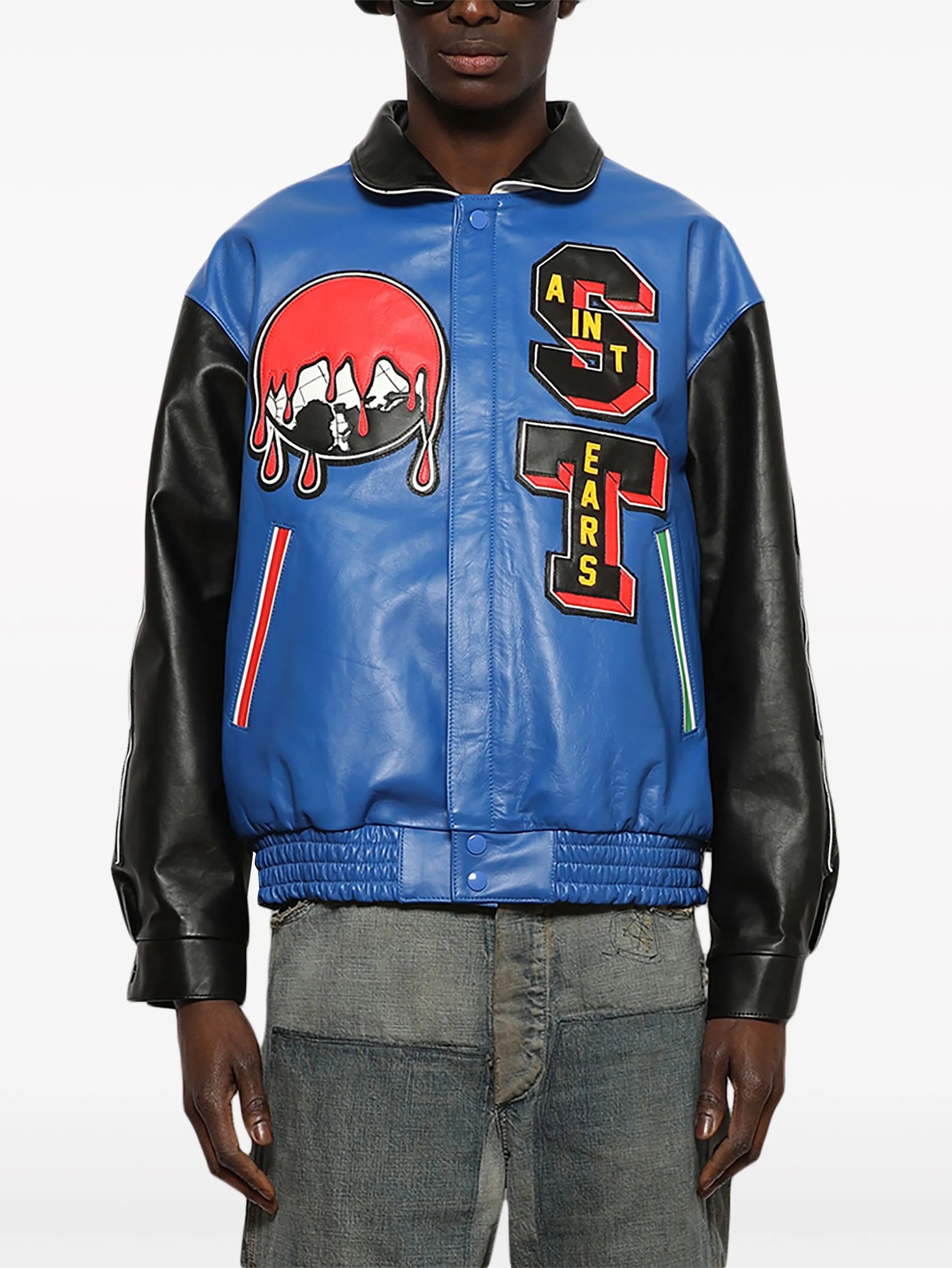 Saint_Mxxxxxx_Denim_Tears_X_Holy_Grail_leather_Varsity_Jacket