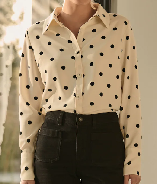 Ghosts S04 Rose McIver Polka Dot Shirt