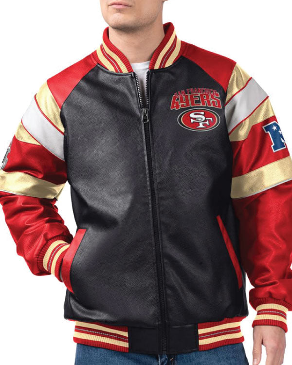 San Francisco 49ers G-III Faux Varsity Leather Jacket