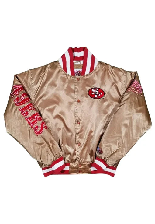 49ers Legends Gold Varsity Satin Jacket
