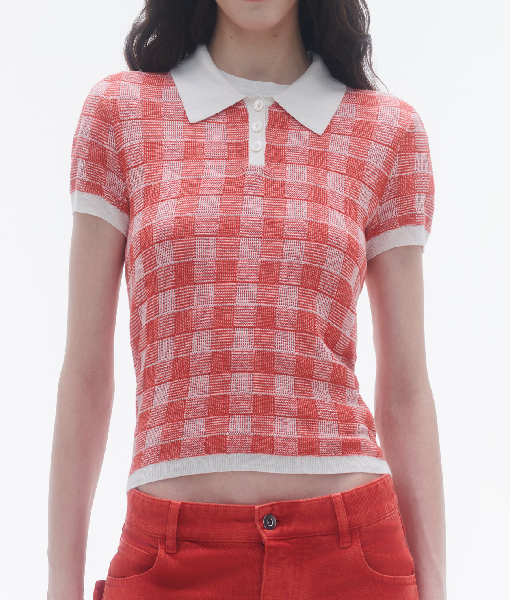 Saturday Night Live S50 Sarah Sherman Pink Polo Shirt