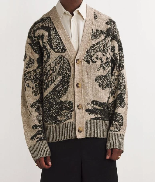 Beyond the Gates 2025 Sean Freeman Beige Printed Cardigan