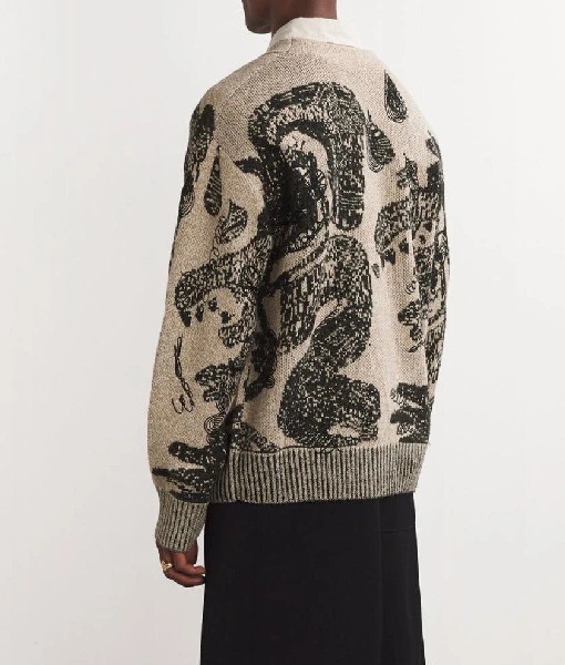 Beyond the Gates 2025 Sean Freeman Beige Printed Cardigan