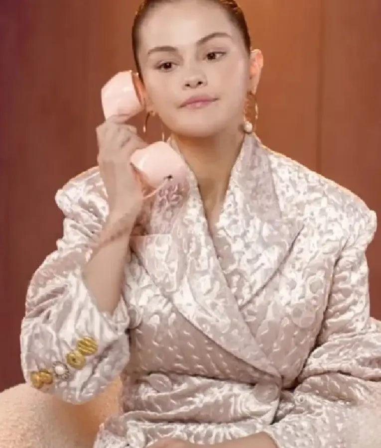 Selena Gomez Fan Phone Call 2025 Double Breasted Jacket