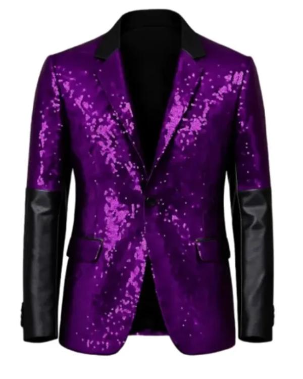Sequin Papa Emeritus Purple Blazer