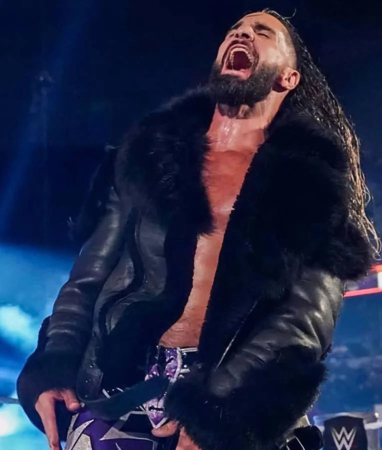 Seth Rollins WWE Monday Night RAW Black Leather Jacket