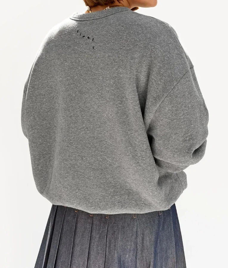 Shrinking S02 Liz Grey Oversized Sweatshirt