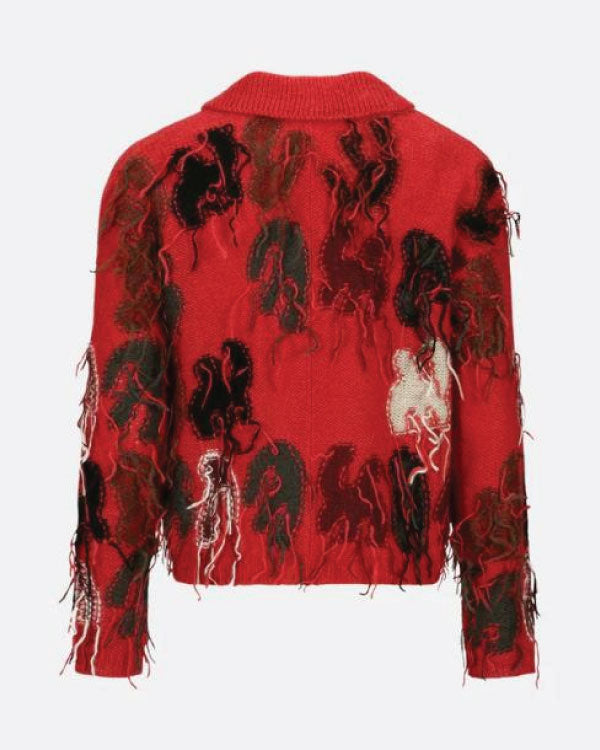 Sistas S09 Brian Jordan Jr. Red Intarisa Zip-Up Cardigan