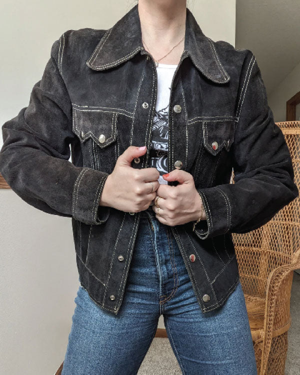Smartypants S02 Blue Suede Contrast Stitch Jacket
