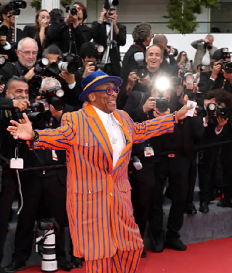 Spike Lee 78th Cannes Film Festival Striped Coat