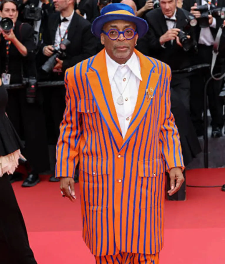 Spike Lee 78th Cannes Film Festival Striped Coat