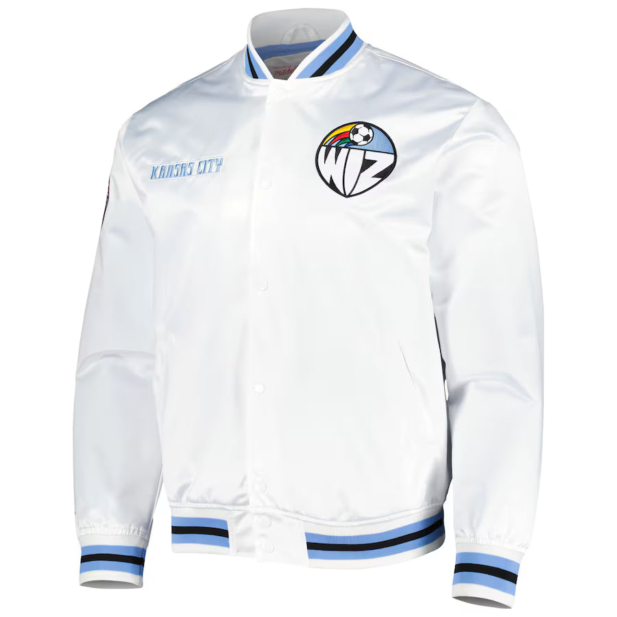 Sporting Kansas City Mitchell & Ness White City Satin Jacket
