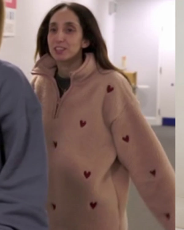 Stacey And Joe S02 Heart Embroidered Pink Jumper