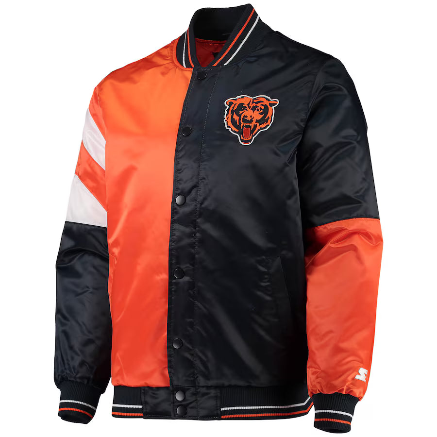 Starter Orange Chicago Bears Leader Varsity Satin Jacket