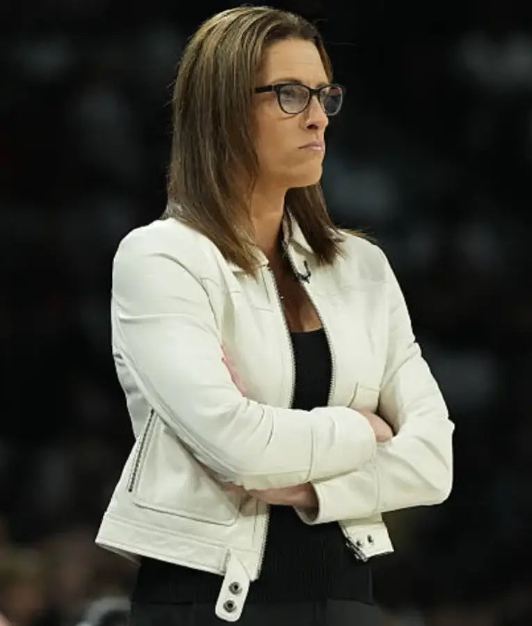 Stephanie White 2025 WNBA Playoffs Semifinal White Jacket