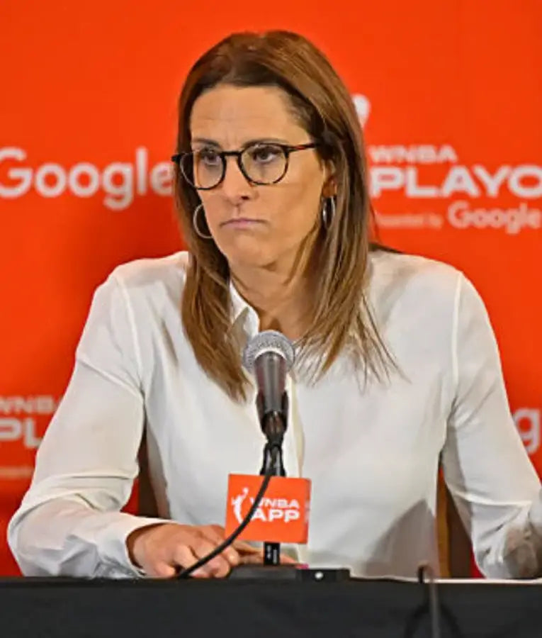 Stephanie White 2025 WNBA Playoffs Semifinal White Shirt