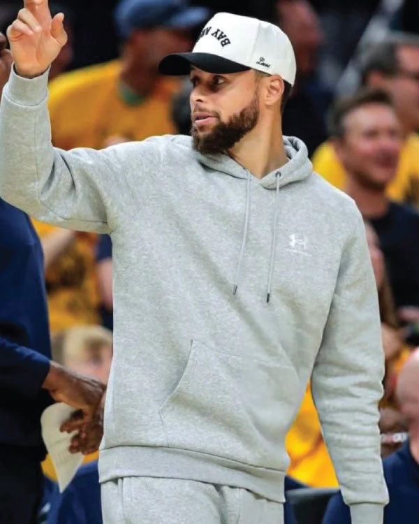Stephen Curry 2025 NBA Playoffs Grey Hoodie
