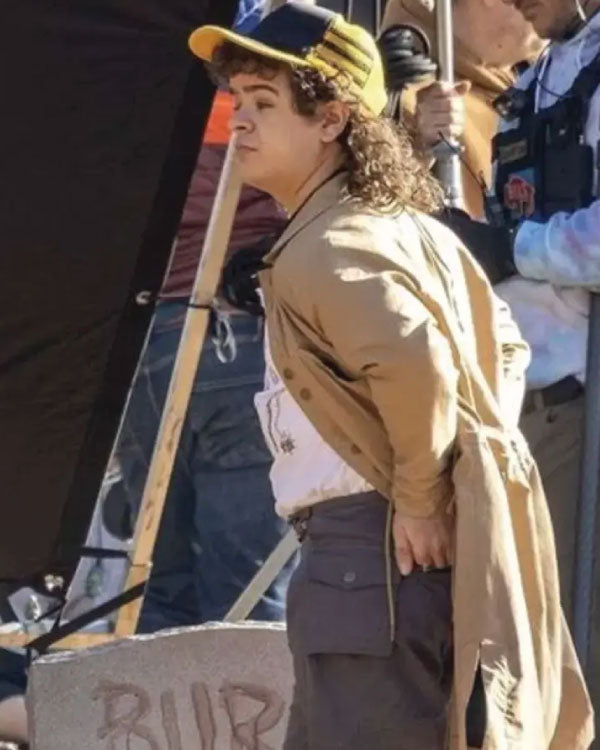 Stranger Things S05 Gaten Matarazzo Brown Jacket