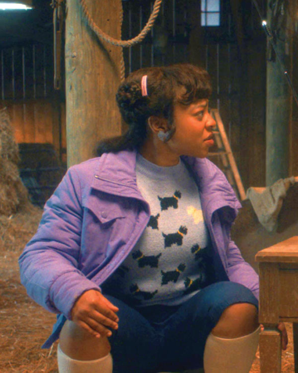 Stranger Things S05 Priah Ferguson Purple Jacket