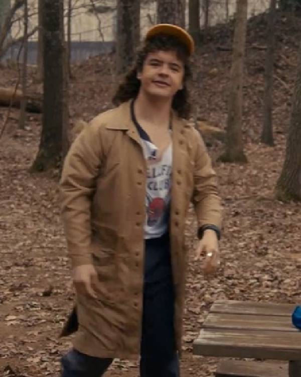 Stranger Things S05 Gaten Matarazzo Beige Coat