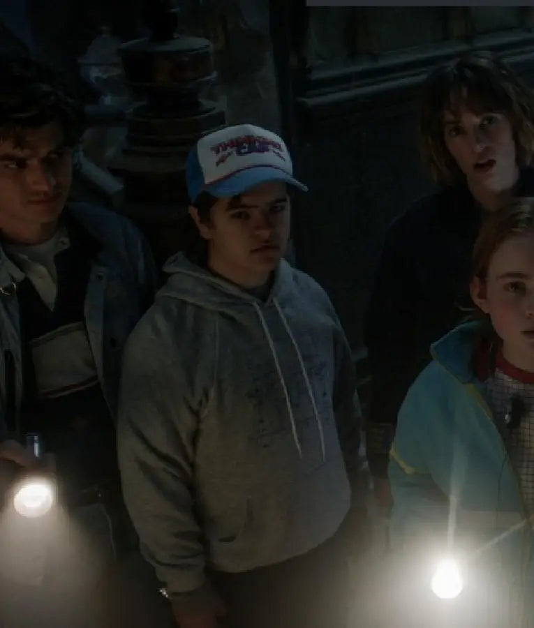 Stranger Things S05 Gaten Matarazzo Grey Hoodie
