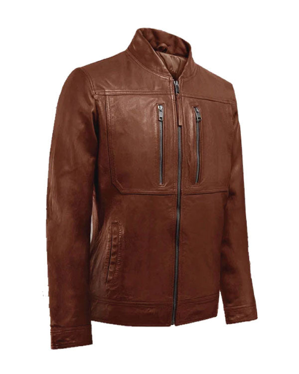 Thunder Storm Tan Fashion Boys Biker Leather Jacket