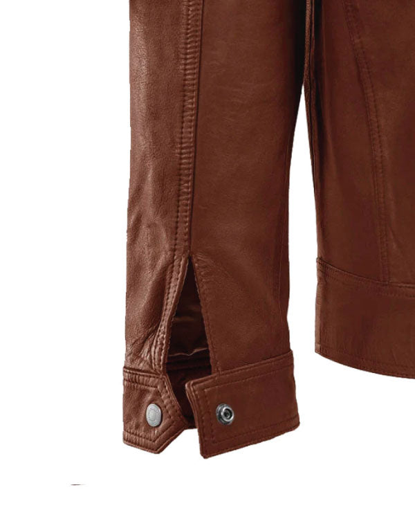 Thunder Storm Tan Fashion Boys Biker Leather Jacket