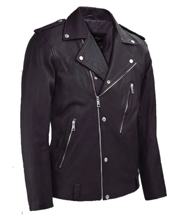 Beast Purple Biker Leather Jacket