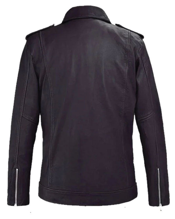 Beast Purple Biker Leather Jacket
