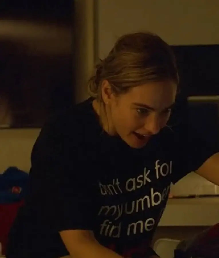 Swiped Lily James Don’t Ask For My Number Find Me On Tinder Black T-Shirt