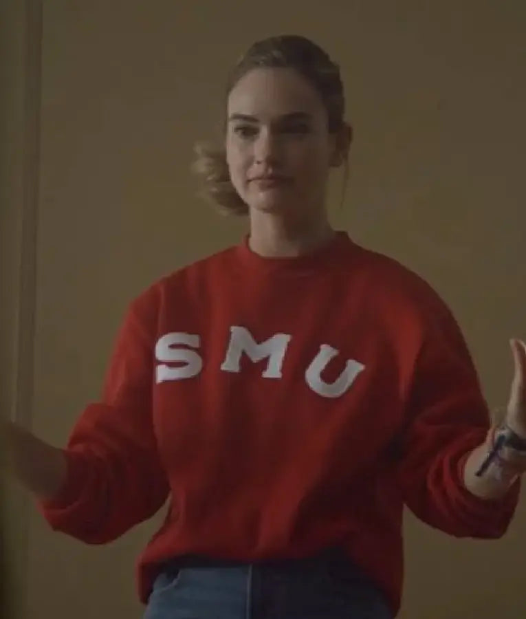 Swiped Lily James Red Sweatshirt