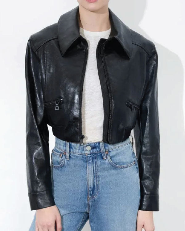 The Equalizer S05 Mel Cropped Leather Jacket