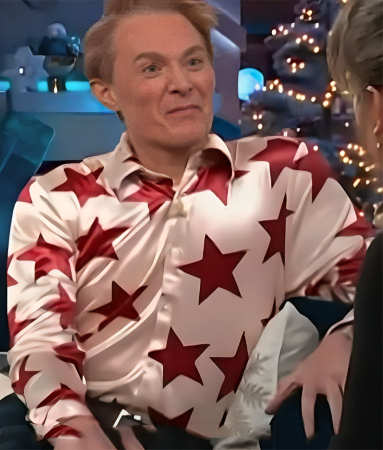 The Kelly Clarkson Show 2024 Clay Aiken Red Star Print Shirt