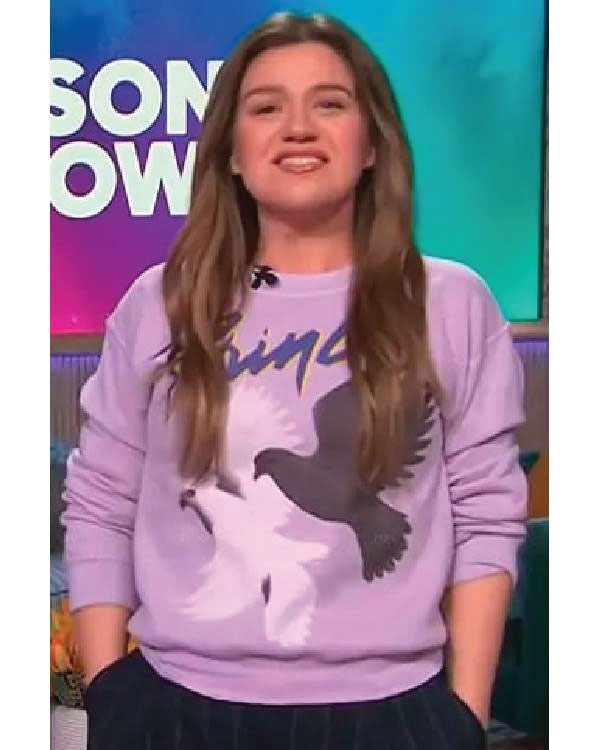 The Kelly Clarkson Show Kelly Clarkson Pink Dove Print Sweatshirt