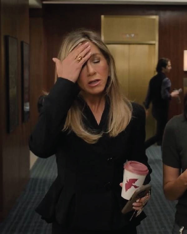 The Morning Show Jennifer Aniston Black Peplum Jacket