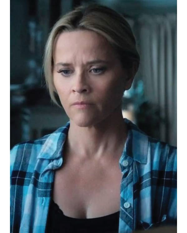 The Morning Show Reese Witherspoon Blue Plaid Shirt
