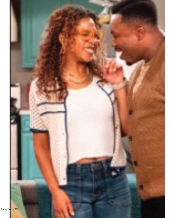 The Neighborhood Skye Townsend Crochet Polo Top