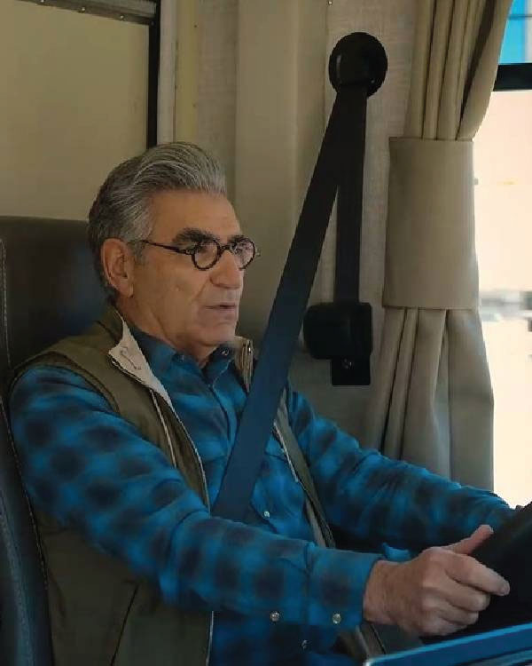 The Reluctant Traveler Eugene Levy Blue Plaid Shirt