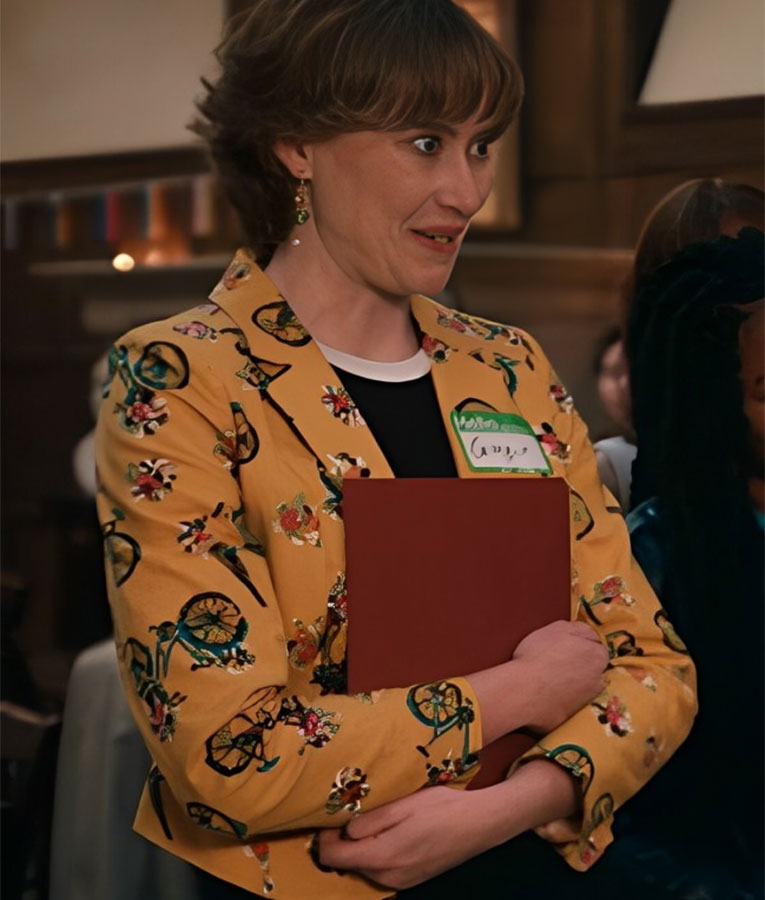 The Sex Lives of College Girls Amanda Ripley Bicycle Print Blazer