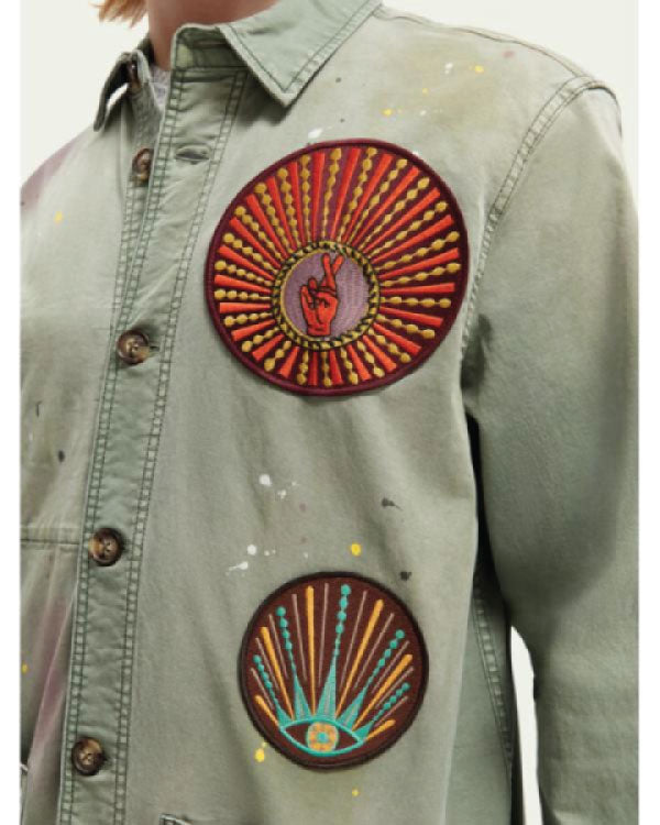 The Survivors S01 Shannon Berry Denim Patchwork Shacket
