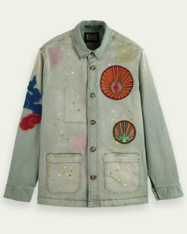The Survivors S01 Shannon Berry Denim Patchwork Shacket