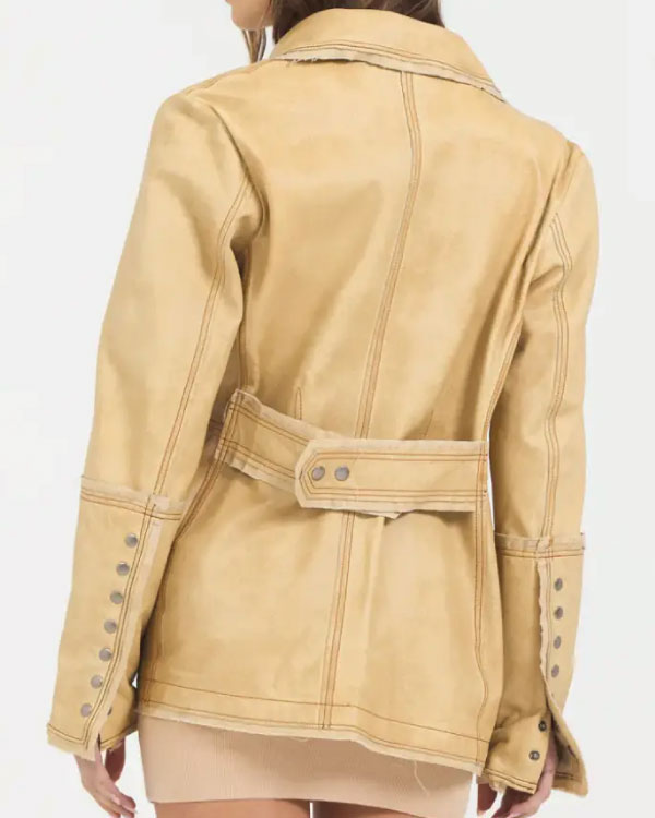 The Today Show 2025 Hoda Kotb Beige Leather Jacket