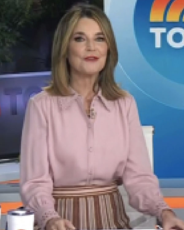 The Today Show 2025 Savannah Guthrie Eyelet Trim Shirt