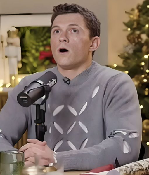 The Today Show Tom Holland Grey Cutout Sweater