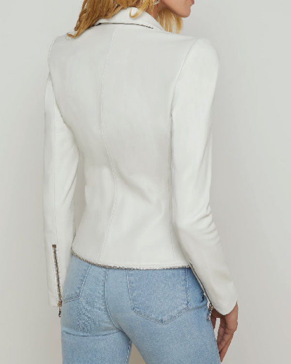 The View 2025 Ana Navarro White Leather Blazer