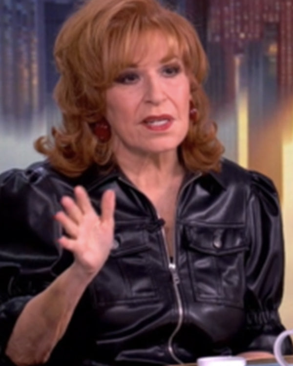 The View 2025 Joy Behar Black Leather Zip-Front Jacket